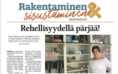 MEDIA: Ylöjärven Uutiset. Rehellisyydellä pärjää! Lehti- haastattelu, Rakentaminen & sisustaminen, julkaisu syyskuu 2018. Sisustussuunnittelija Tampere, Marikan SisustusStudio, Ylöjärvi, Tampere, Pirkanmaa