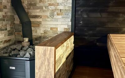 Puusauna vai sähkösauna, kenties molemmat? Sisustussuunnittelija Marika Piekkala. Toteutus Tiilenpäät Oy. Tampere, Ylöjärvi