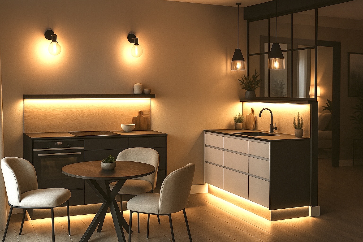 Tampereen keskustan kerrostalo osakkeen kokonaisvaltainen uudistus (ilman pesutiloja). Kokonaisvaltainen sisustussuunnittelu, sisustussuunnittelija Marika Piekkala, Tampere, Ylöjärvi, Nokia, Pirkanmaa, Marikan SisustusStudio.