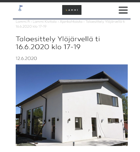 Lammi-kivitalon esittely – Asiakkaiden esittelykohde – mukana Marika Piekkala