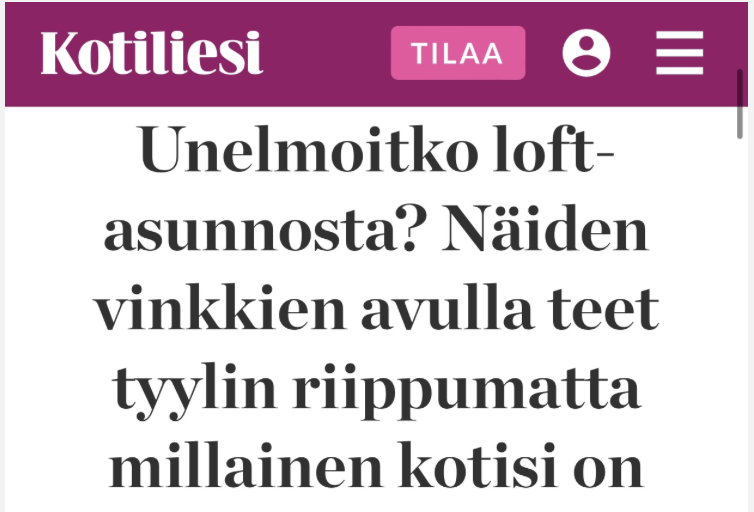 Sisustussuunnittelija Tampere kokemuksia, Marika Piekkala, Marikan SisustusStudio, Pirkanmaa, Ylöjärvi, sisustussuunnittelua rakkaudella yksityisiin ja julkisiin kohteisiin. Kotiliesi haastattelu Iida Tani, Retro sisustus ja tyyli. Sisustussuunnittelija Tampere, Ylöjärvi, Nokia, koko Suomi, Kotiliesi, Loft asunnon vinkit