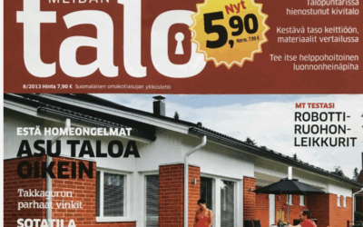 Meidän Talo, 8/2013 Lehtiartikkeli. Marikan suunnittelema omakotitalo alusta loppuun. Itse piirretty 3D-mallinnus.
