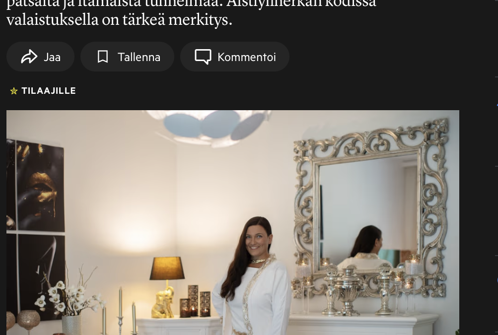 Nokian Uutiset – nettiversio, haastattelussa sisustussuunnittelija Marika Piekkala