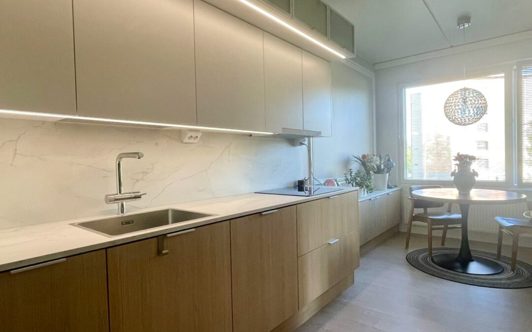 Uudistettu Keittiö Nokia - Tampere - Marika Piekkala - Marikan SisustusStudio - kokonaisvaltainen keittiöremontti