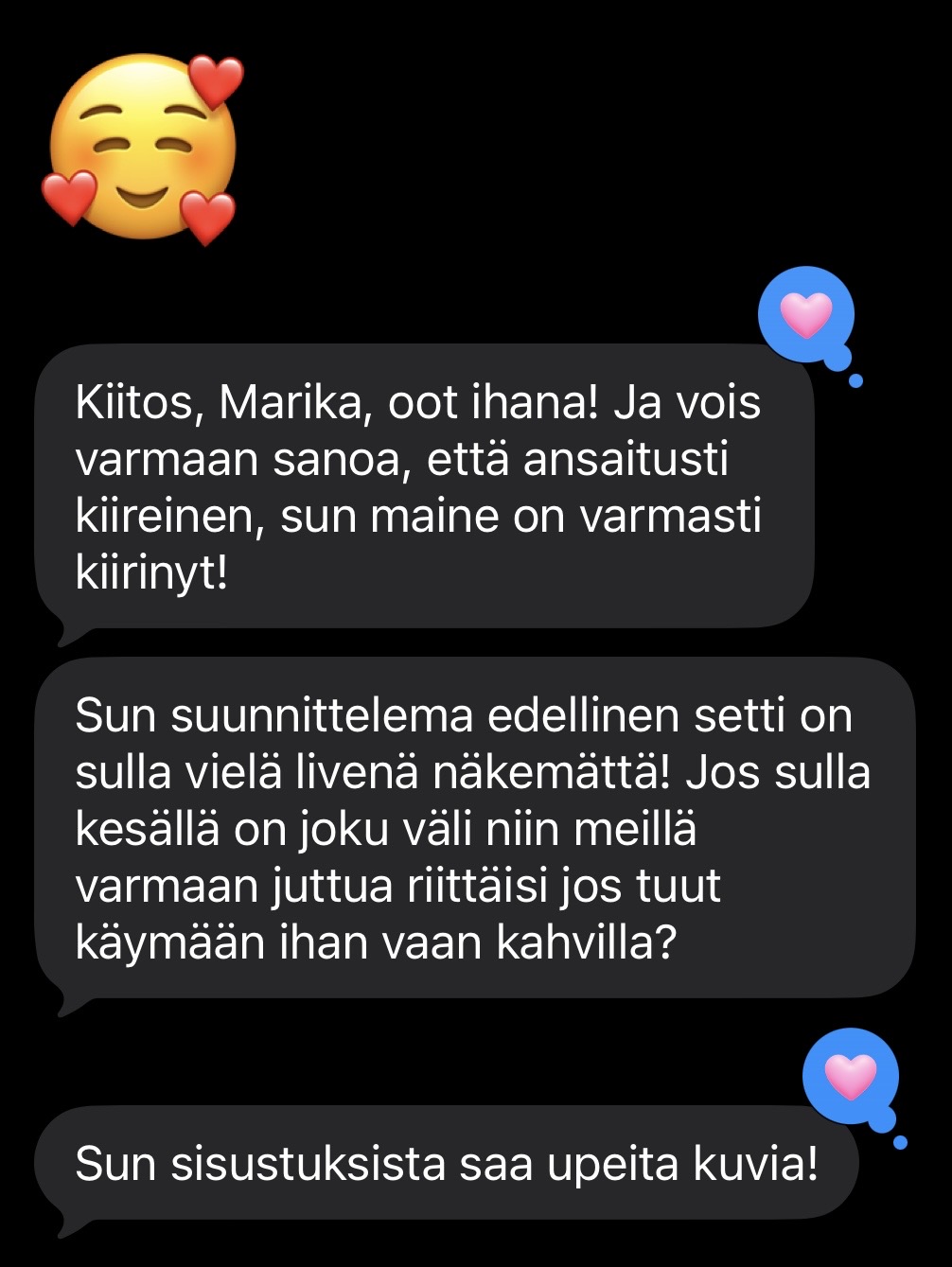 Sisustussuunnittelija Tampere kokemuksia, Marika Piekkala, Marikan SisustusStudio, Pirkanmaa, Ylöjärvi, Ikaalinen, Parkano, Nokia, Kangasala, Helsinki, Turku, Lahti, Espoo, Kotka, Forssa, Pori, Vaasa, Jyväskylä ja Somero suositukset asiakkailta, sisustussuunnittelua rakkaudella yksityisiin ja julkisiin kohteisiin