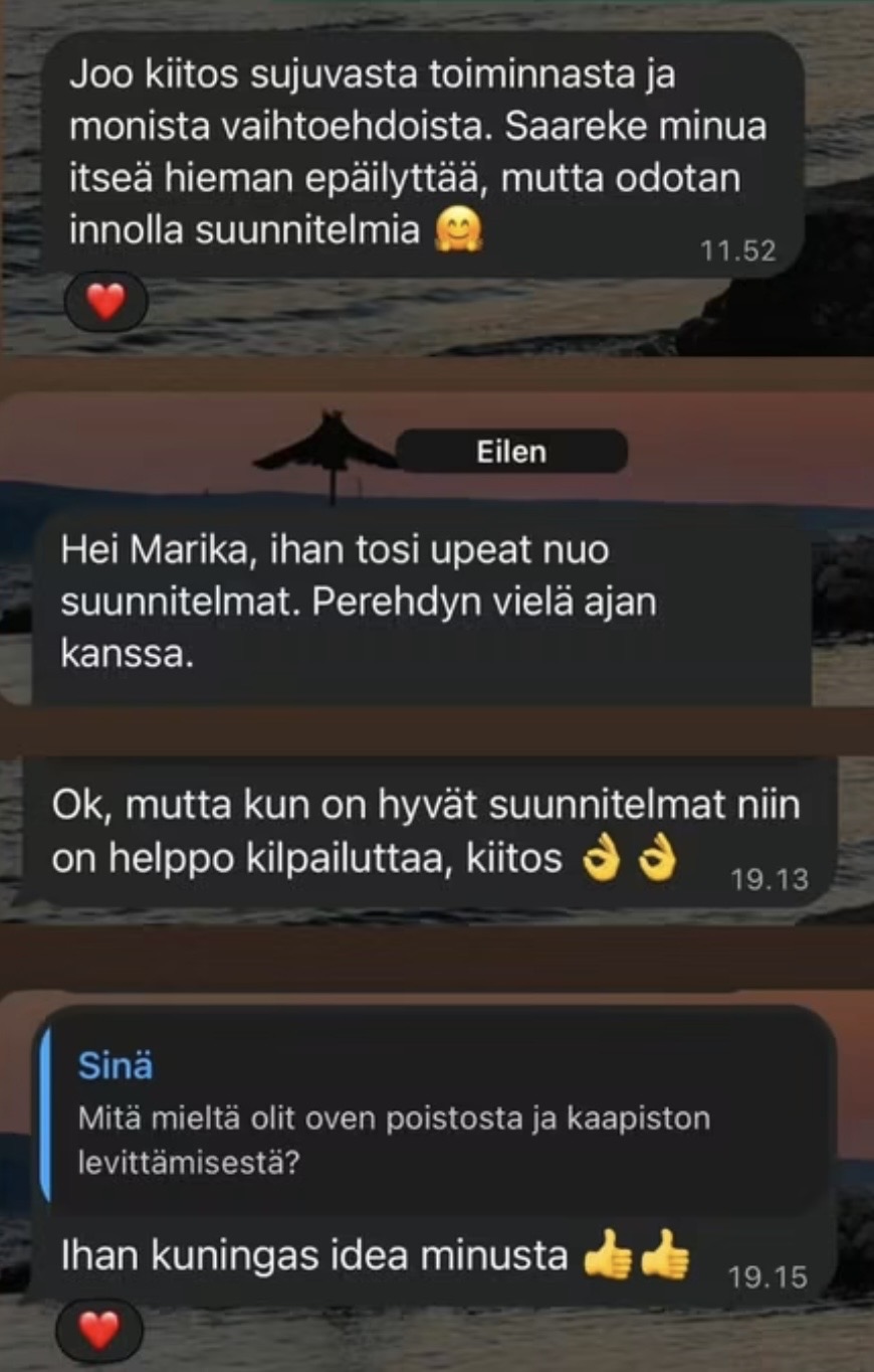 Sisustussuunnittelija Tampere kokemuksia, Marika Piekkala, Marikan SisustusStudio, Pirkanmaa, Ylöjärvi, Ikaalinen, Parkano, Nokia, Kangasala, Helsinki, Turku, Lahti, Espoo, Kotka, Forssa, Pori, Vaasa, Jyväskylä ja Somero suositukset asiakkailta, sisustussuunnittelua rakkaudella yksityisiin ja julkisiin kohteisiin