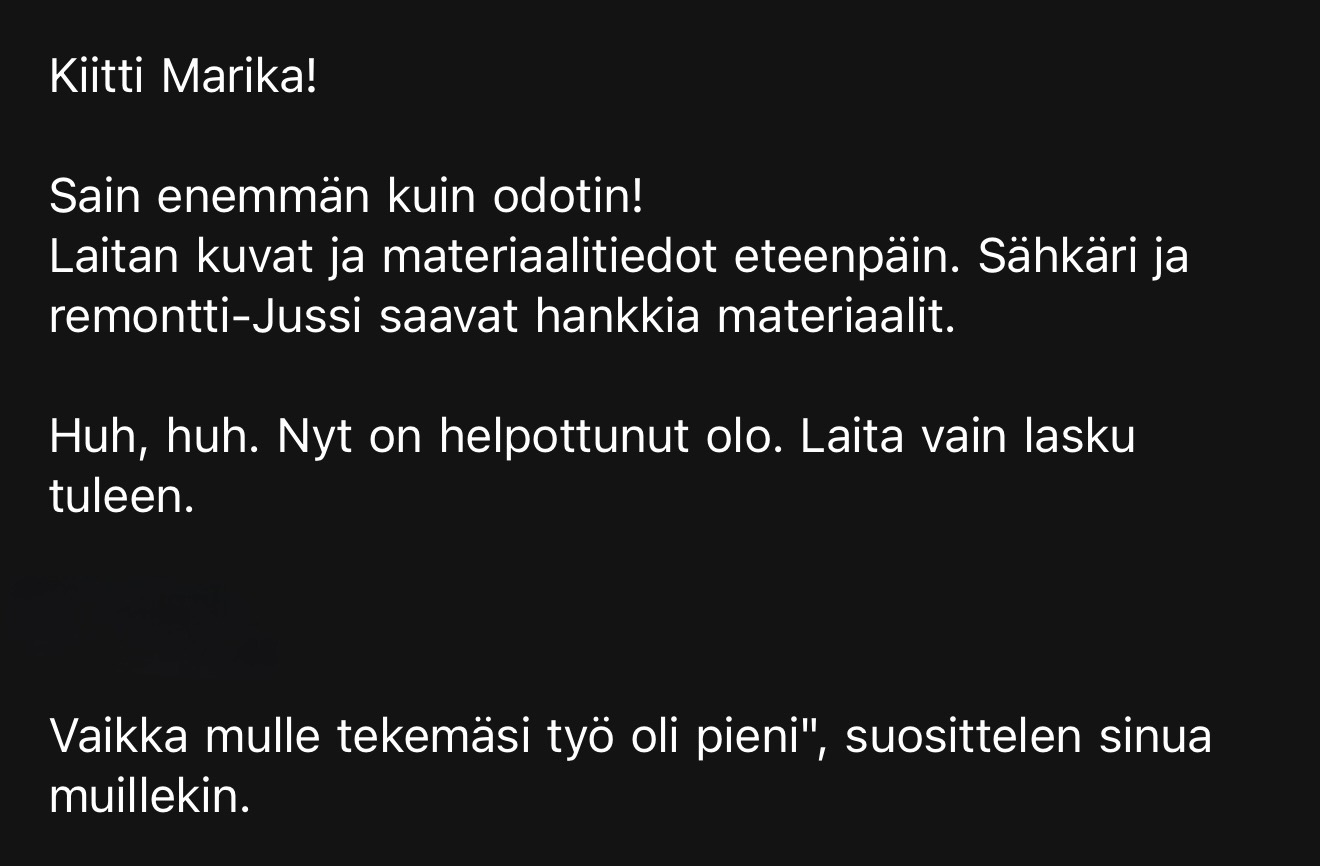 Sisustussuunnittelija Tampere kokemuksia, Marika Piekkala, Marikan SisustusStudio, Pirkanmaa, Ylöjärvi, Ikaalinen, Parkano, Nokia, Kangasala, Helsinki, Turku, Lahti, Espoo, Kotka, Forssa, Pori, Vaasa, Jyväskylä ja Somero suositukset asiakkailta, sisustussuunnittelua rakkaudella yksityisiin ja julkisiin kohteisiin