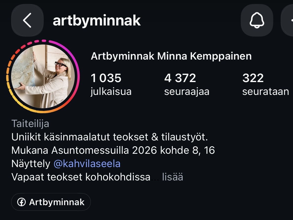 Taulu konsultointi ja yhteistyö Art by Minna Kemppainen. Konsultointi Marika Piekkala, sisustussuunnittelija Marika Piekkala, Pirkanmaa, Tampere, Nokia, Ylöjärvi, Somero, Helsinki, Turku