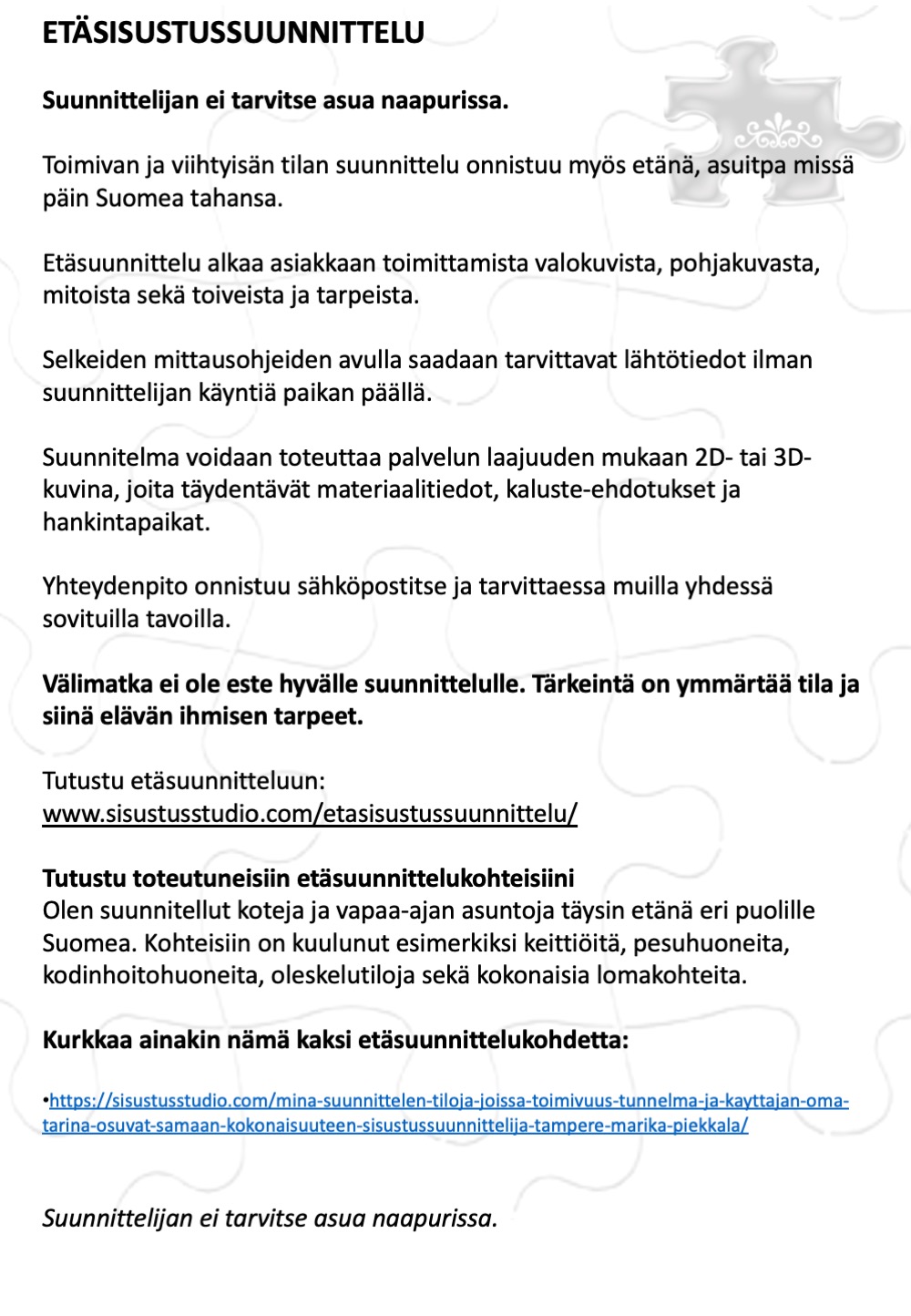 Sisustussuunnittelu Tampere, valaistussuunnittelu hinta, kiintokalustesuunnittelu keittiö, Tilasuunnittelija Pirkanmaa, sisustussuunnittelun hinnasto Tampereella, Marika Piekkala, Marikan SisustusStudio, Sisustussuunnittelija Pirkanmaa.